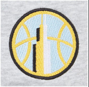 Chicago Sky Satin Applique Core Crew